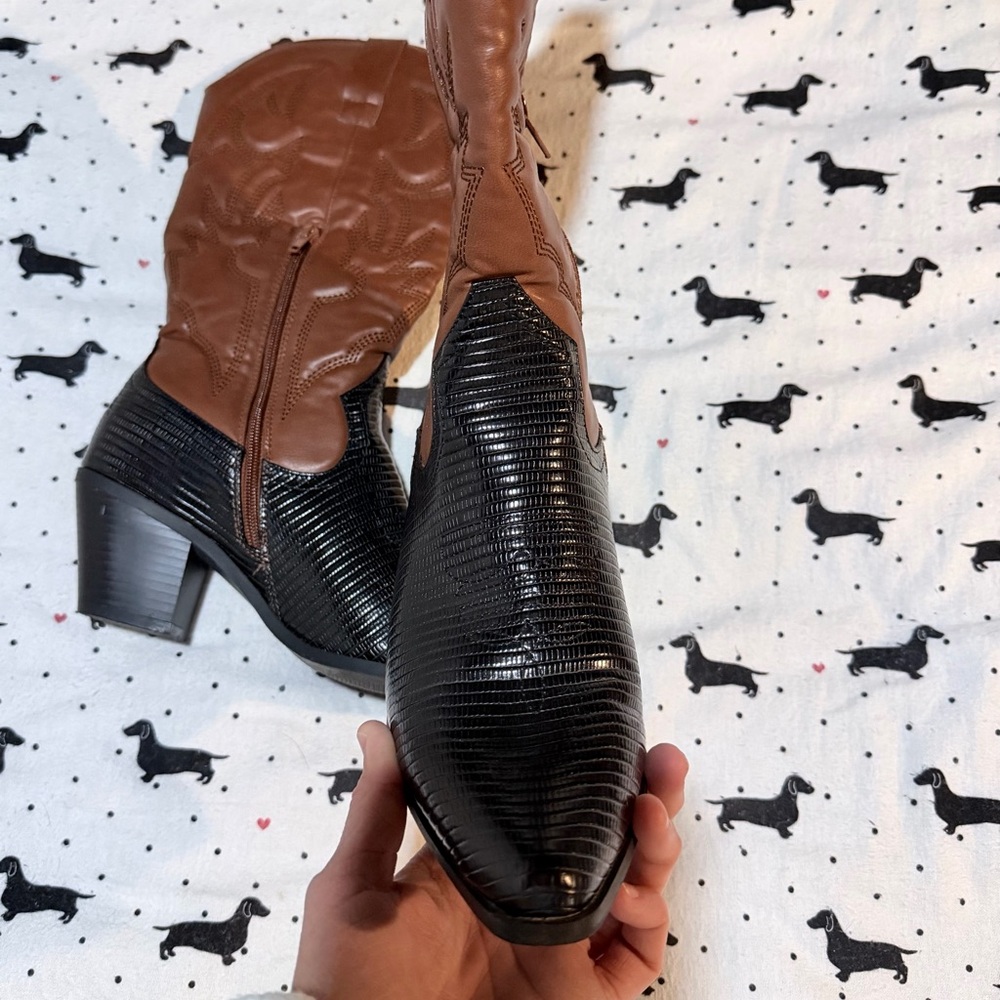 Color Block Cowboy Boot - Picture 2 of 4